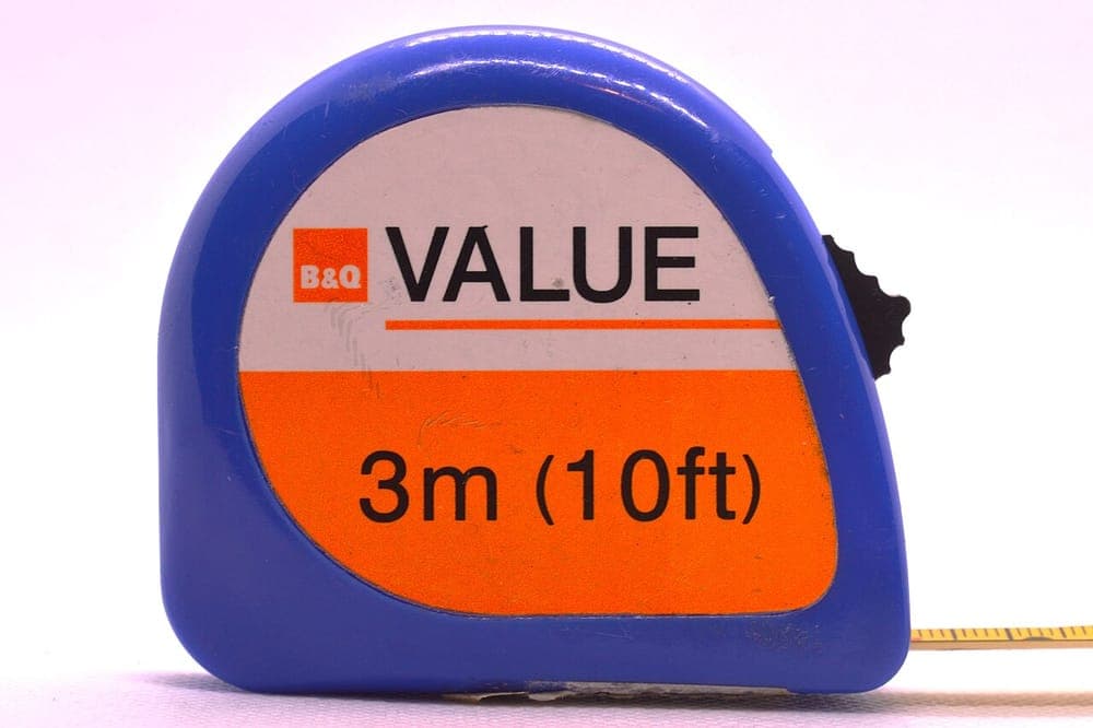 A tape measure, used for sizing up a cooking surface
